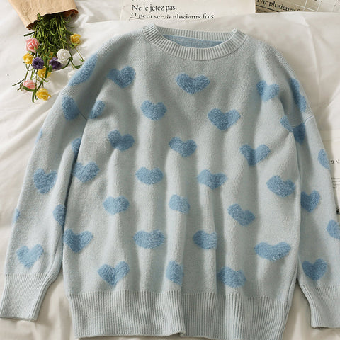 Fuzzy Hearts Sweater