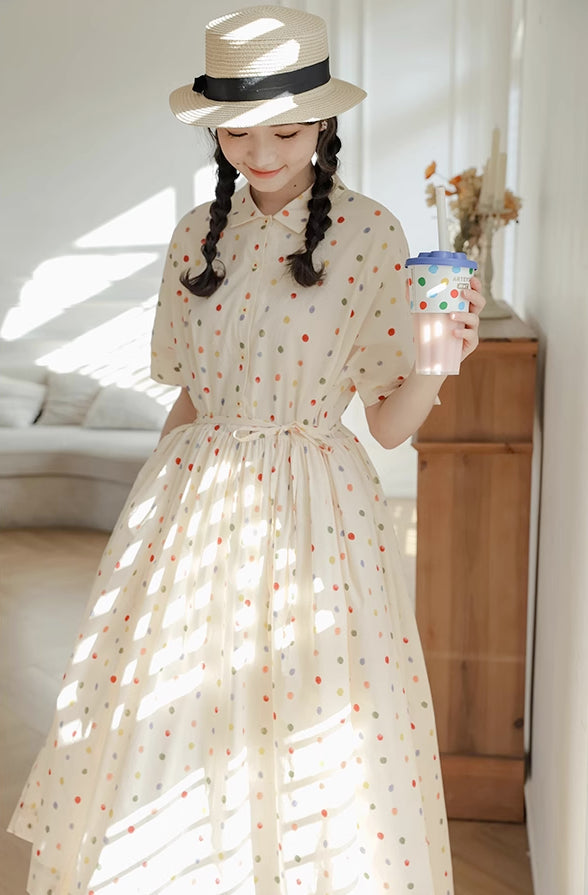 Skittles Polka Dot Shirt Dress