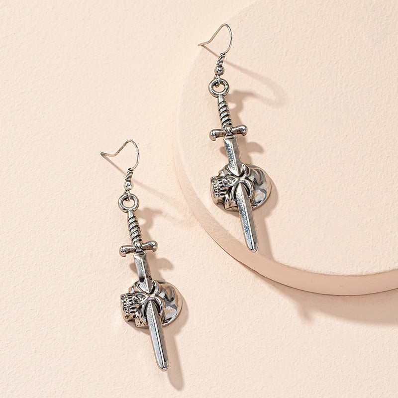 Dagger Skull Earrings