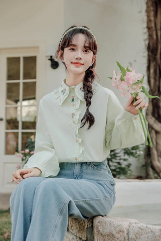 Floral Bouquet Embroidered Blouse