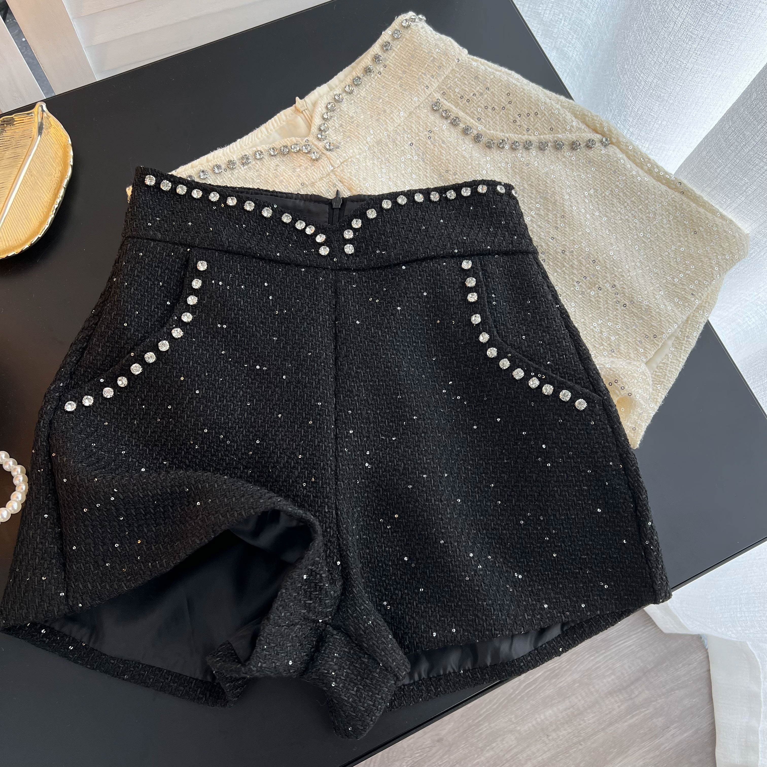 Diamante Tweed Shorts