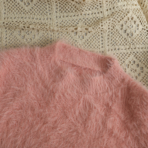 Fuzzy Cropped Sweater