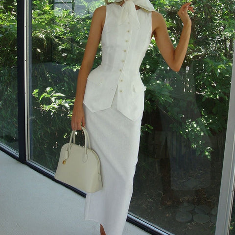 Vest Shorts Solid Color Temperament Suit