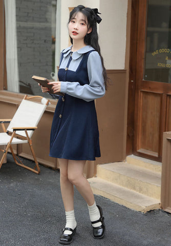 Twofer Minikleid mit Muschelkragen