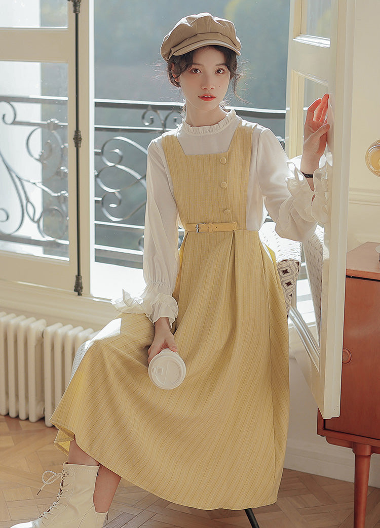 Vestido estilo pichi de rayas pastel