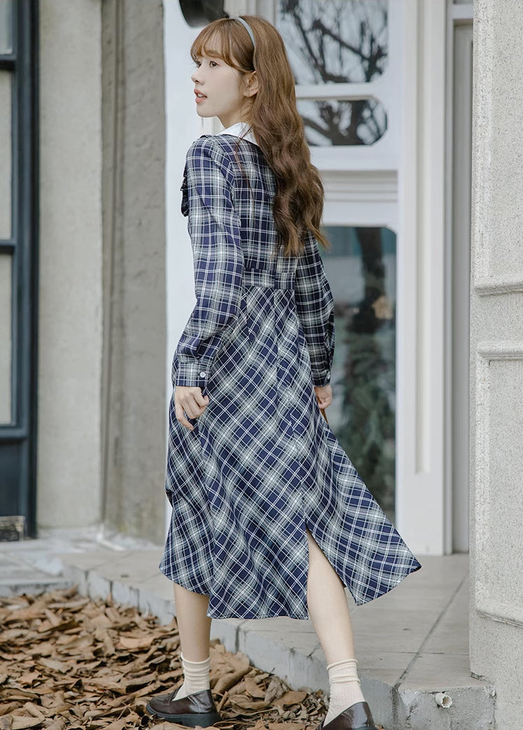 Uni Plaid Midi Dress