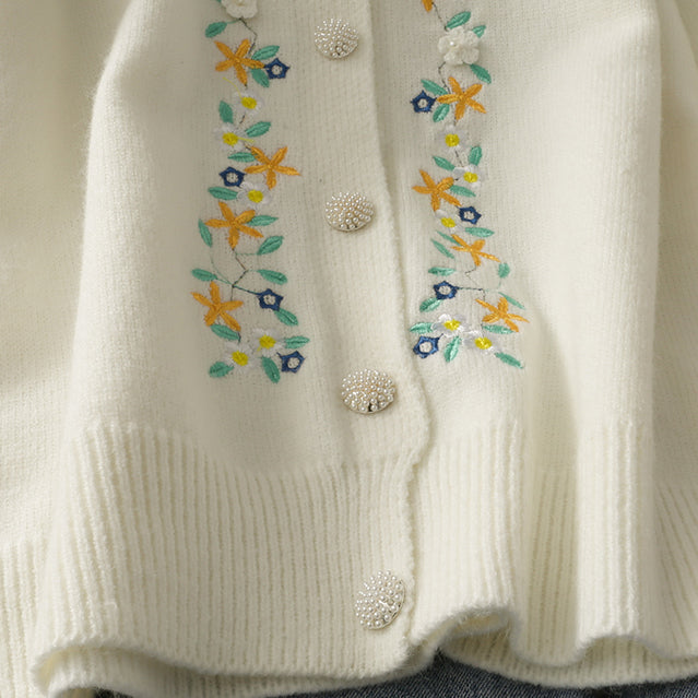 Floral Embroidered Cardigan