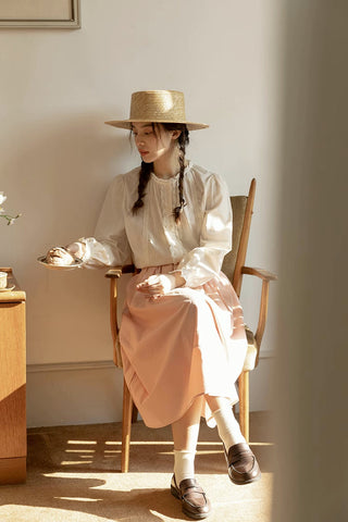 Ruffle Broderie Trim Blouse