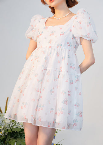 Strawberry Bunny Tiered Dress