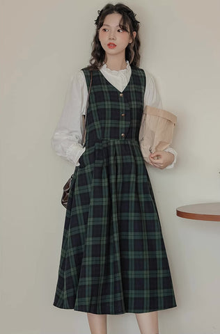 Cambridge Plaid Pinafore Dress