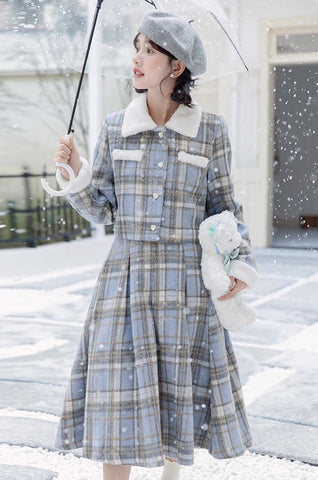 Elsa Plaid Tweed Midi Set