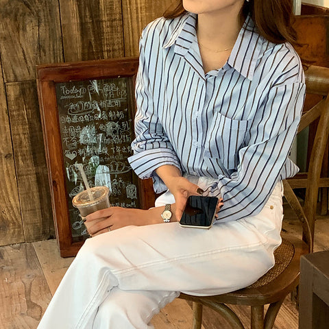 Everyday Stripe Button Up Shirt