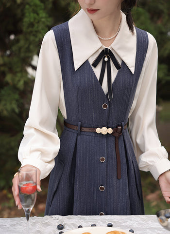 Traveller's Pinafore-Set mit Nadelstreifen