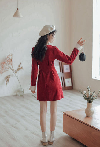 Sweet Bow Peter Pan Knit Dress