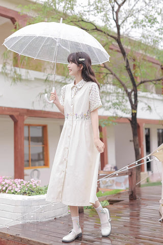 Wild Garden Button Pinafore Dress