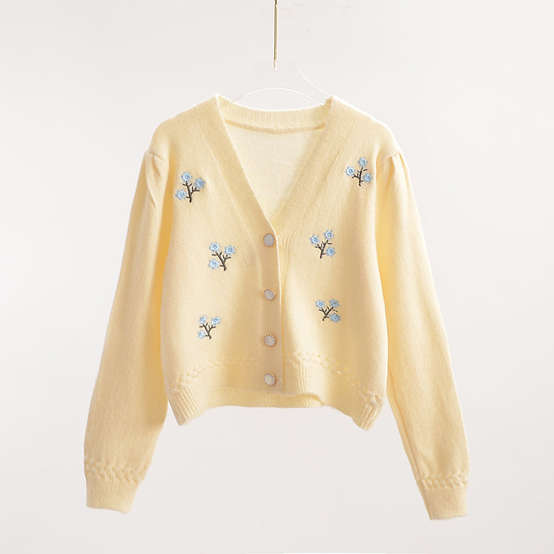 Ditsy Floral Embroidered Cardigan