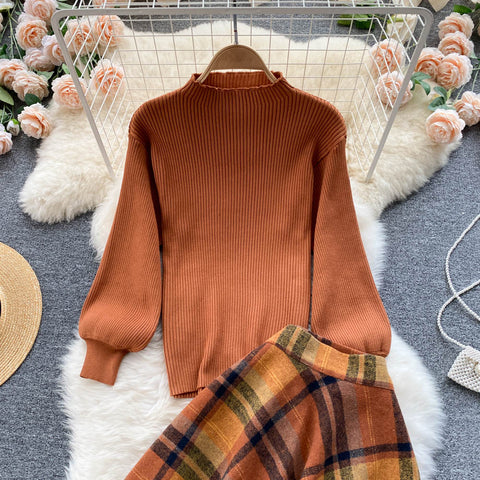 Pullover- und Rock-Set mit Kürbisgewürz