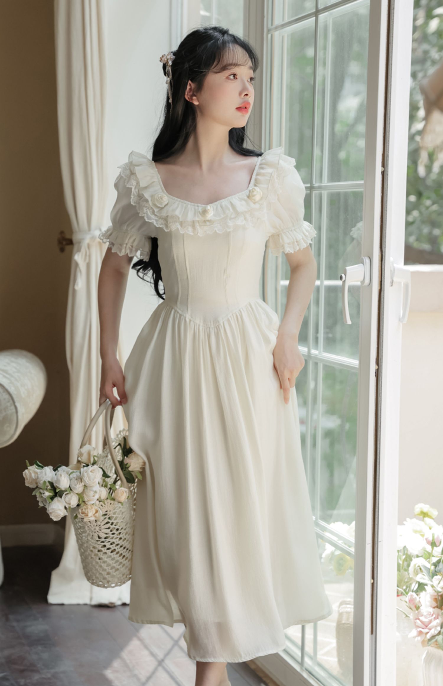 Blanc Rose Midikleid