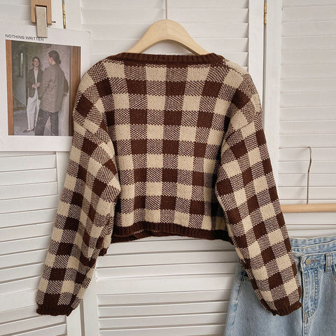 Gingham Cropped Cardi & Cami Set
