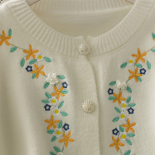 Floral Embroidered Cardigan