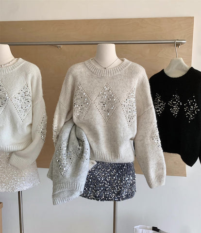Sequin Diamond Sweater