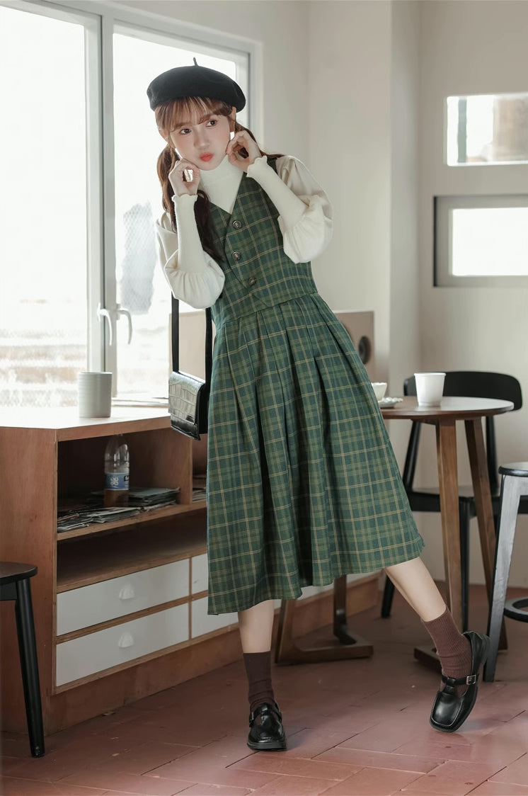 Huntington Plaid Midi Dress