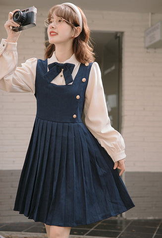Varsity Pleated Twofer Dress