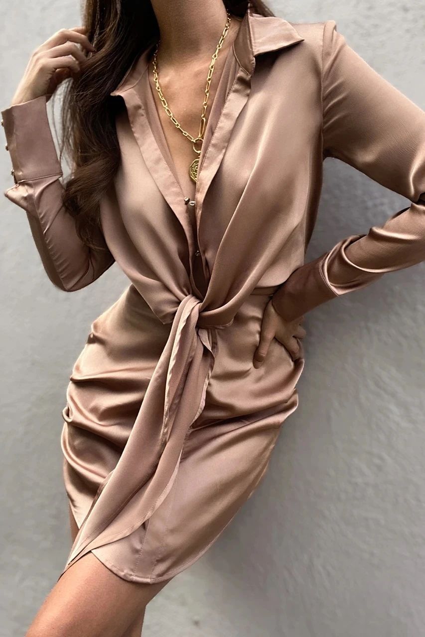 Tie Front Shirt Dress