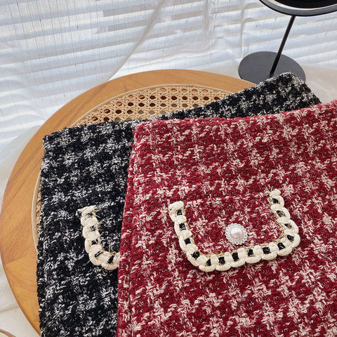 Preppy-karierter Tweedrock