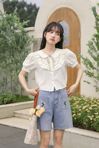 Posy Pockets Embroidered Shorts