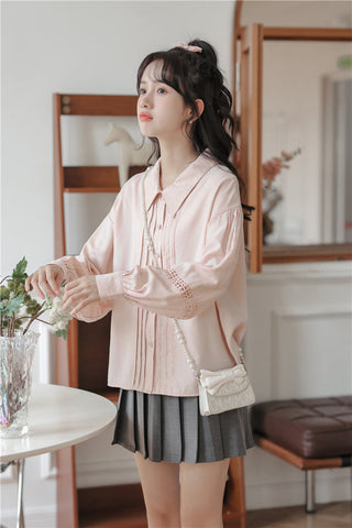 Pintuck Puff Sleeve Blouse