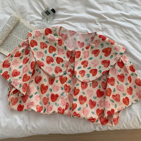 Painted Hearts Printed Blouse