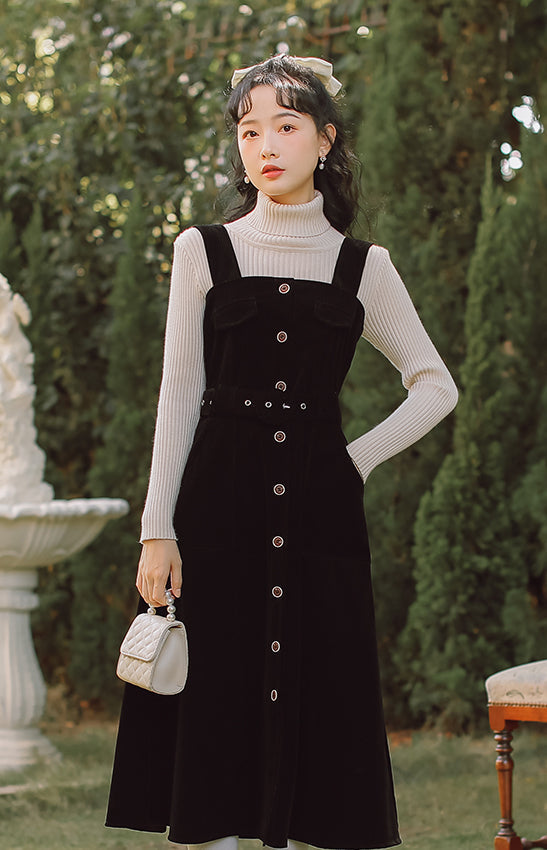 Corduroy Button Up Midi Dress