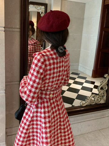 Candy Cane Gingham Dress Coat