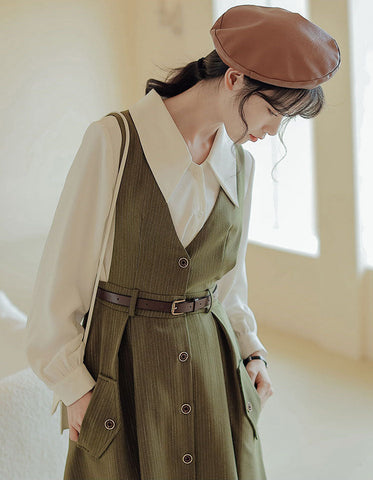 Traveller's Pinafore-Set mit Nadelstreifen