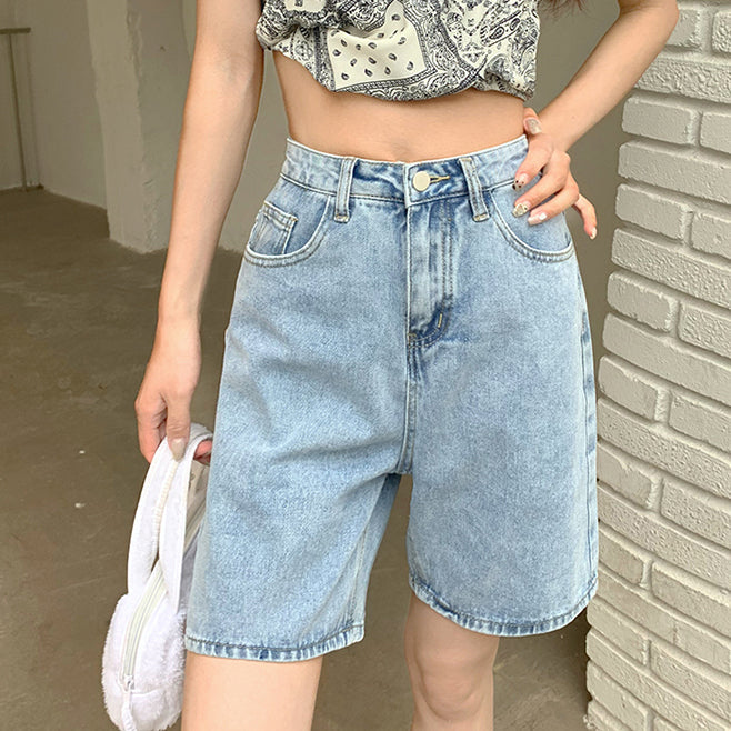 Rainbow Denim Bermuda Shorts