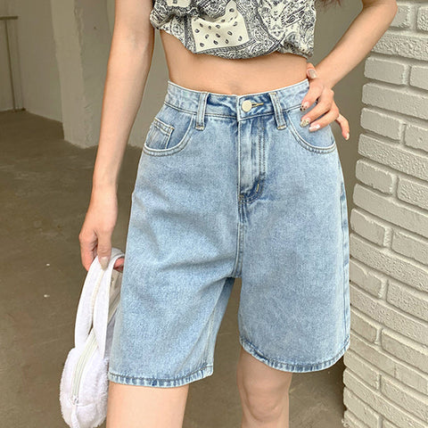 Rainbow Denim Bermuda Shorts