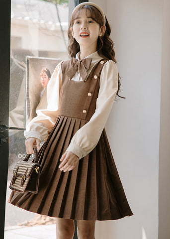 Varsity Pleated Twofer Dress