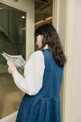 Wild Garden Button Pinafore Dress