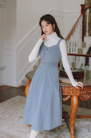 Corduroy Pearl Cami Midi Dress