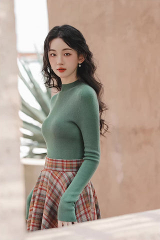 Maple – Karierter Midi-Tellerrock