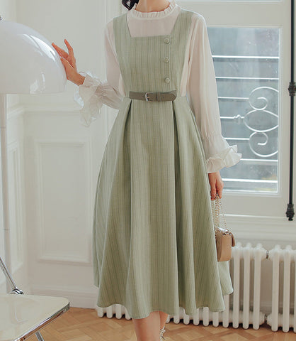 Vestido estilo pichi de rayas pastel