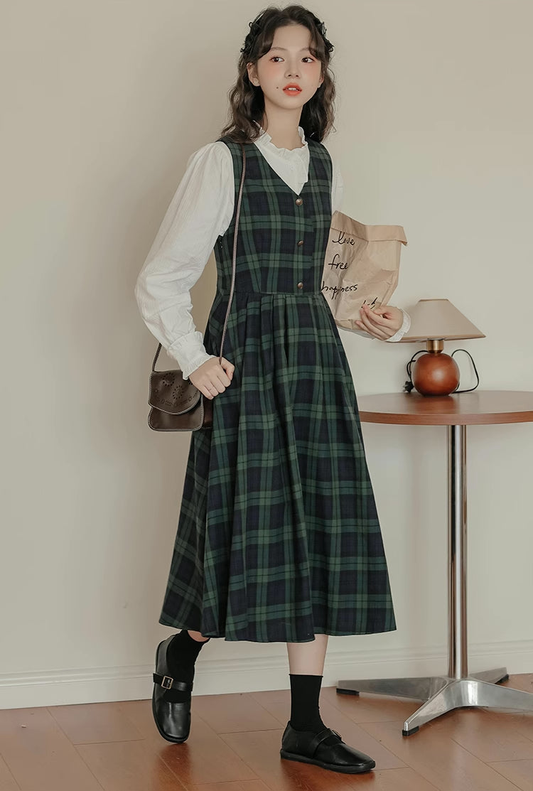 Cambridge Plaid Pinafore Dress