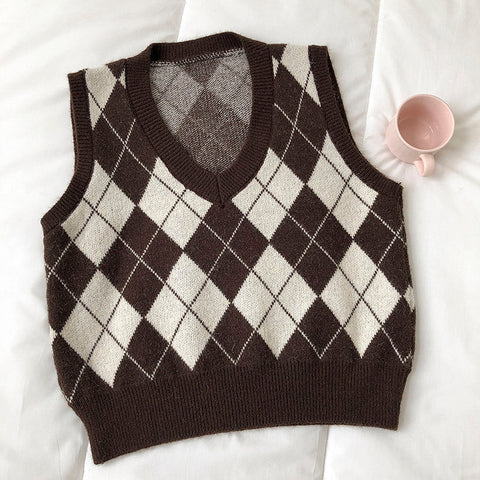 Diamond Plaid Vest