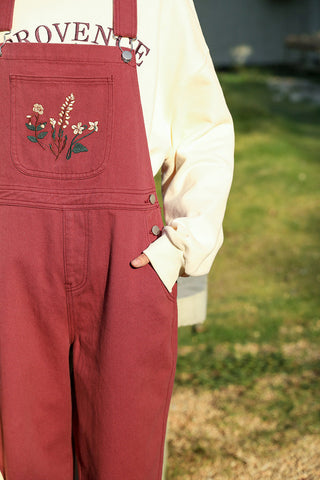 Overall mit Wildblumenstickerei