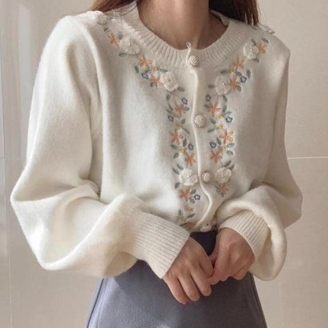 Floral Embroidered Cardigan