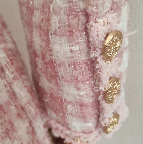 Preppy Tweed Button Up Dress