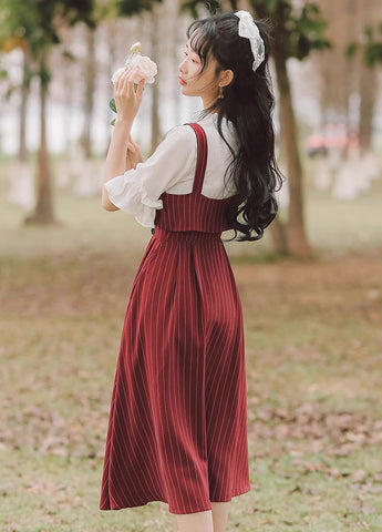 Button Up Stripe Midi Dress