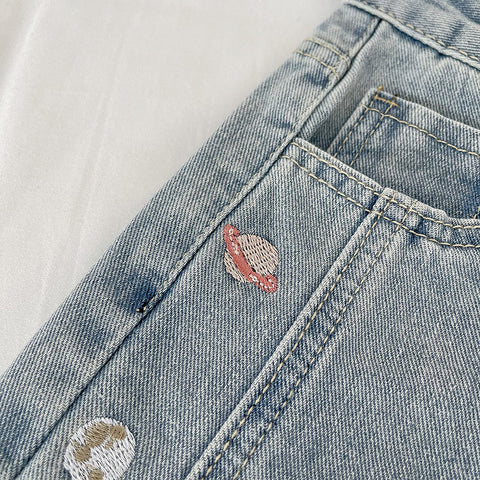 Saturn Embroidered Shorts
