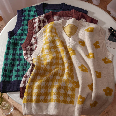 Gingham Daisy Vest